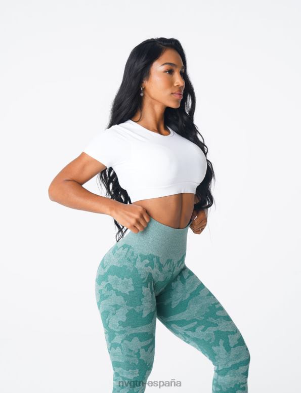 aptitud física mujer NVGTN HB2N278 blanco camiseta con espalda abierta