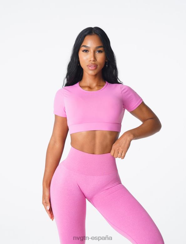 aptitud física mujer NVGTN HB2N279 chicle rosa camiseta con espalda abierta
