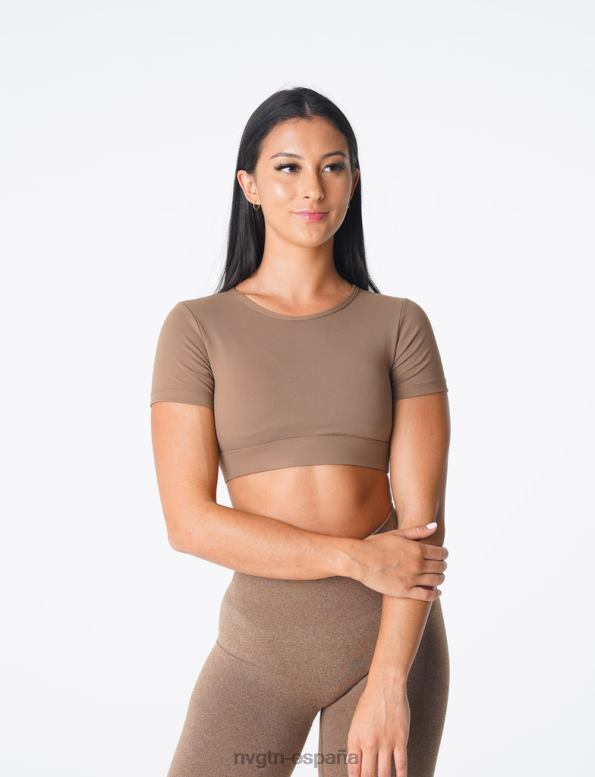 aptitud física mujer NVGTN HB2N280 moca camiseta con espalda abierta