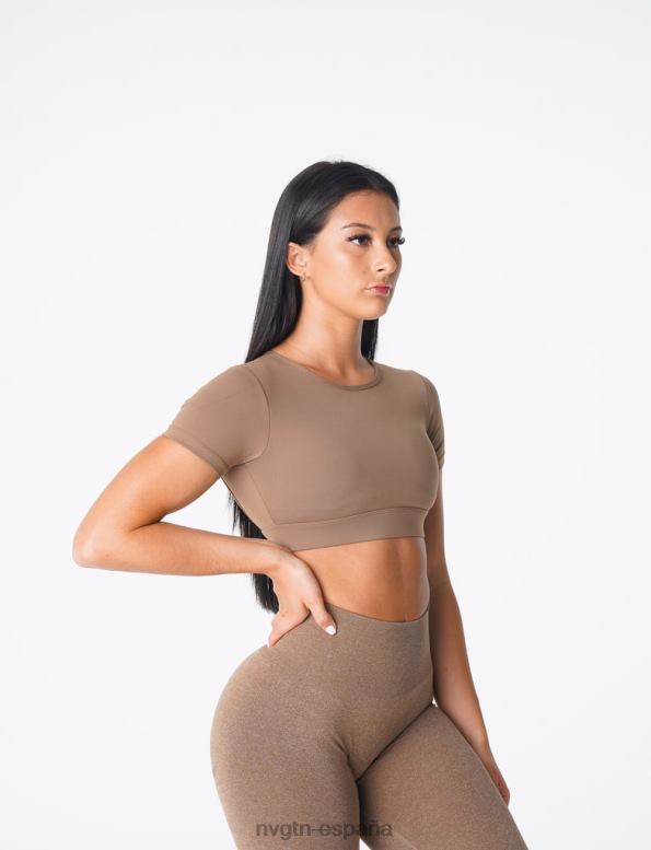 aptitud física mujer NVGTN HB2N280 moca camiseta con espalda abierta