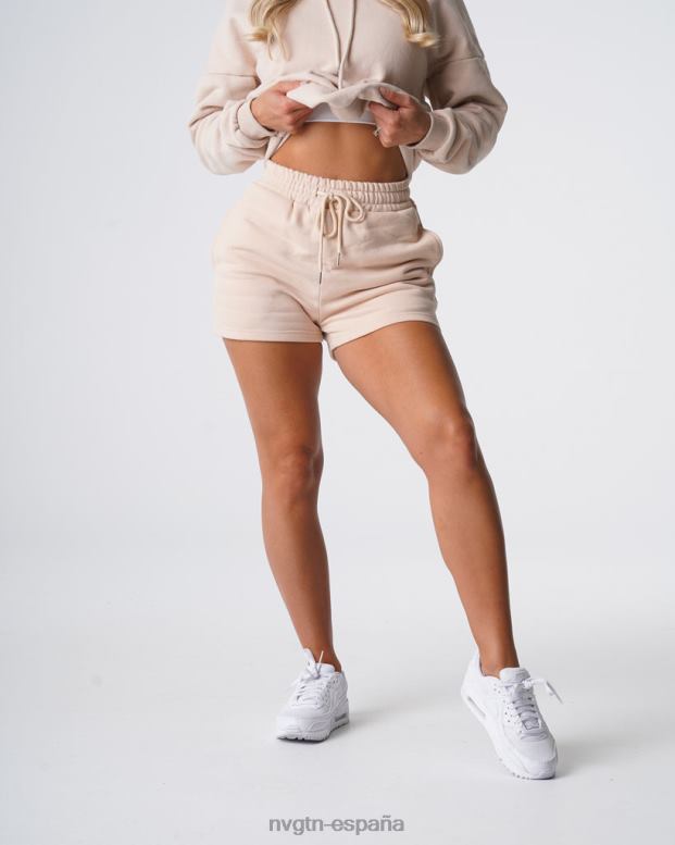 estilo de vida mujer NVGTN HB2N2740 beige pantalones cortos de estar por casa esenciales