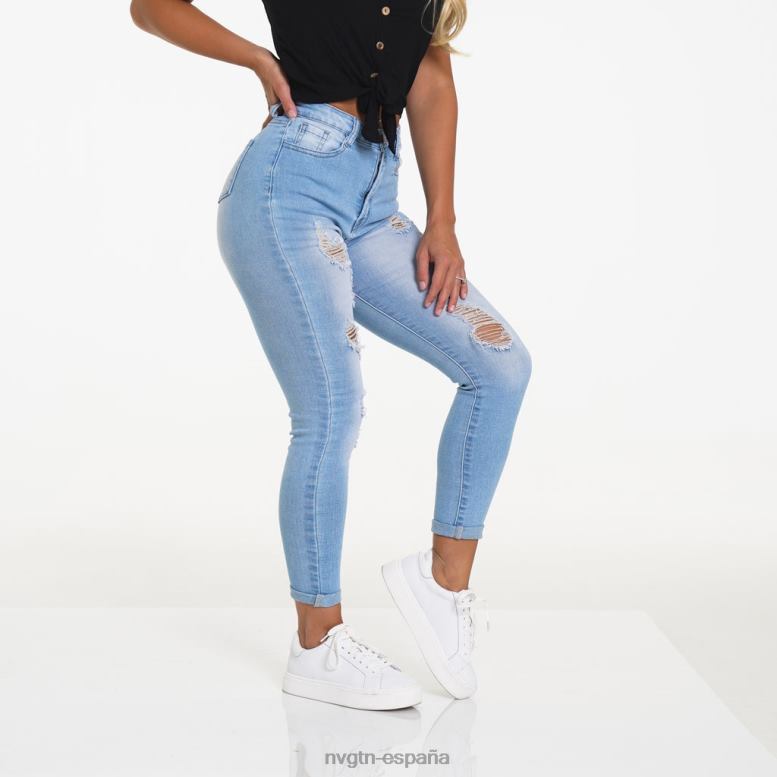 estilo de vida mujer NVGTN HB2N2744 lavado ligero jeans rotos navishape