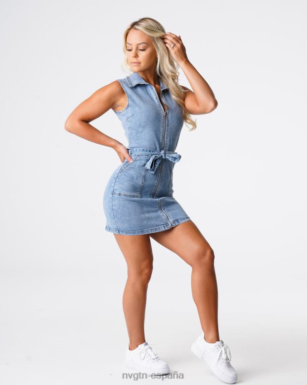 estilo de vida mujer NVGTN HB2N2720 lavado ligero minivestido vaquero dulce sorpresa