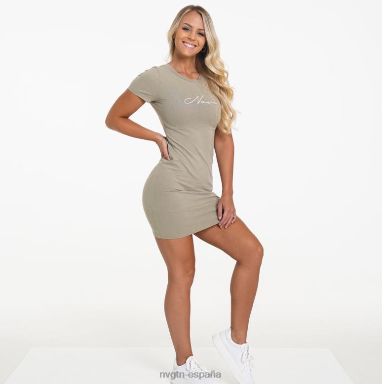 estilo de vida mujer NVGTN HB2N2738 aceituna vestido de camiseta navi